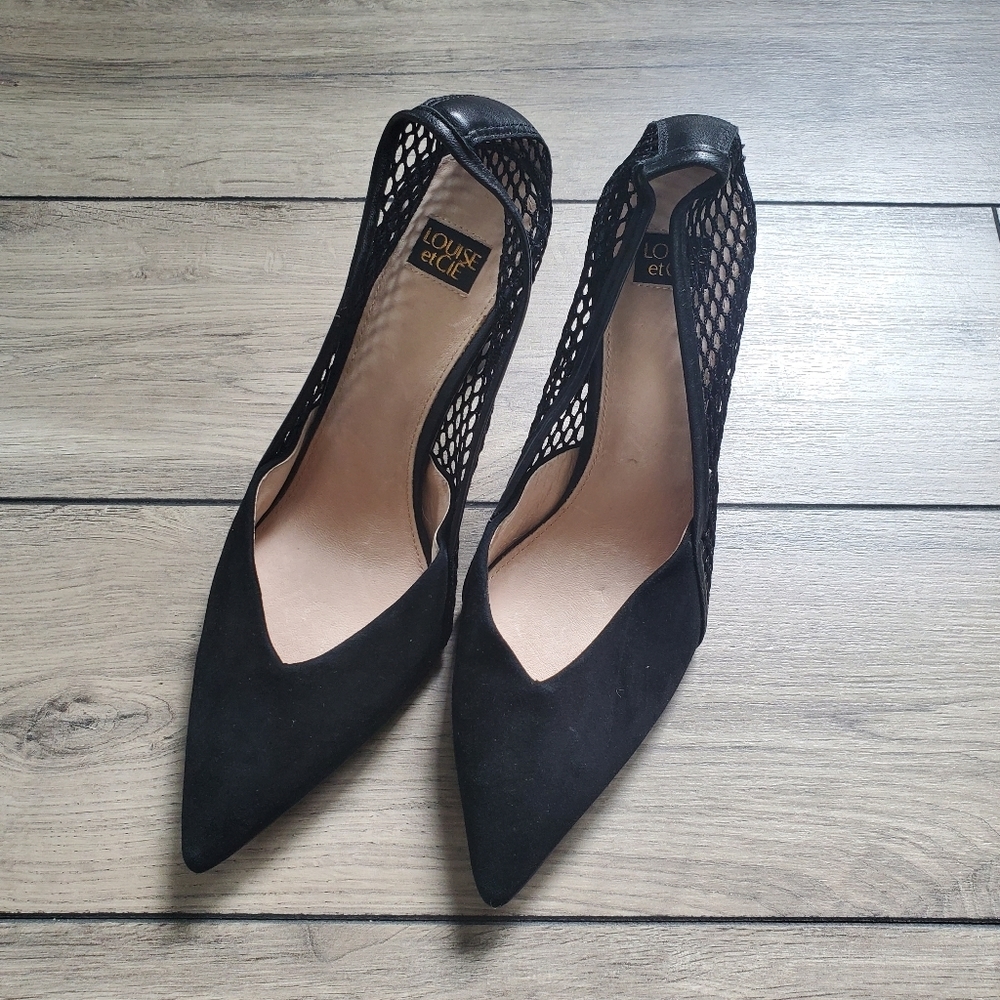 LOUISE ET CIE | Talissa Leather Mesh Pumps in Black (Size 9) - Picture 6 of 8
